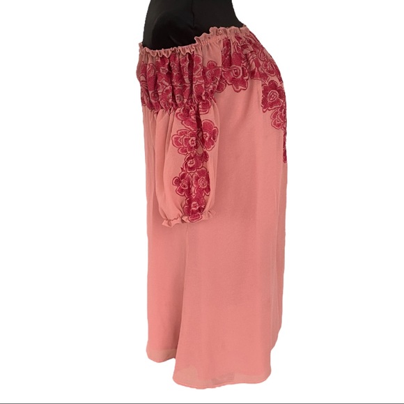 For Love and Lemons Pink Off-the-Shoulder Sicily dress - Picture 4 of 12